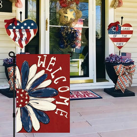 RABUSOFA memorial-day flag adds a respectful floral accent to outdoor spaces.
