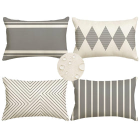 RABUSOFA outdoor pillow cover 12x20 grey beige for patio seating