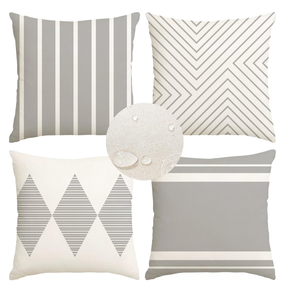 RABUSOFA outdoor pillow cover 16x16 gray protects cushions from moisture