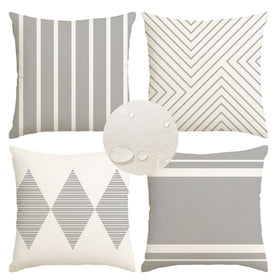 RABUSOFA outdoor pillow cover 16x16 gray protects cushions from moisture