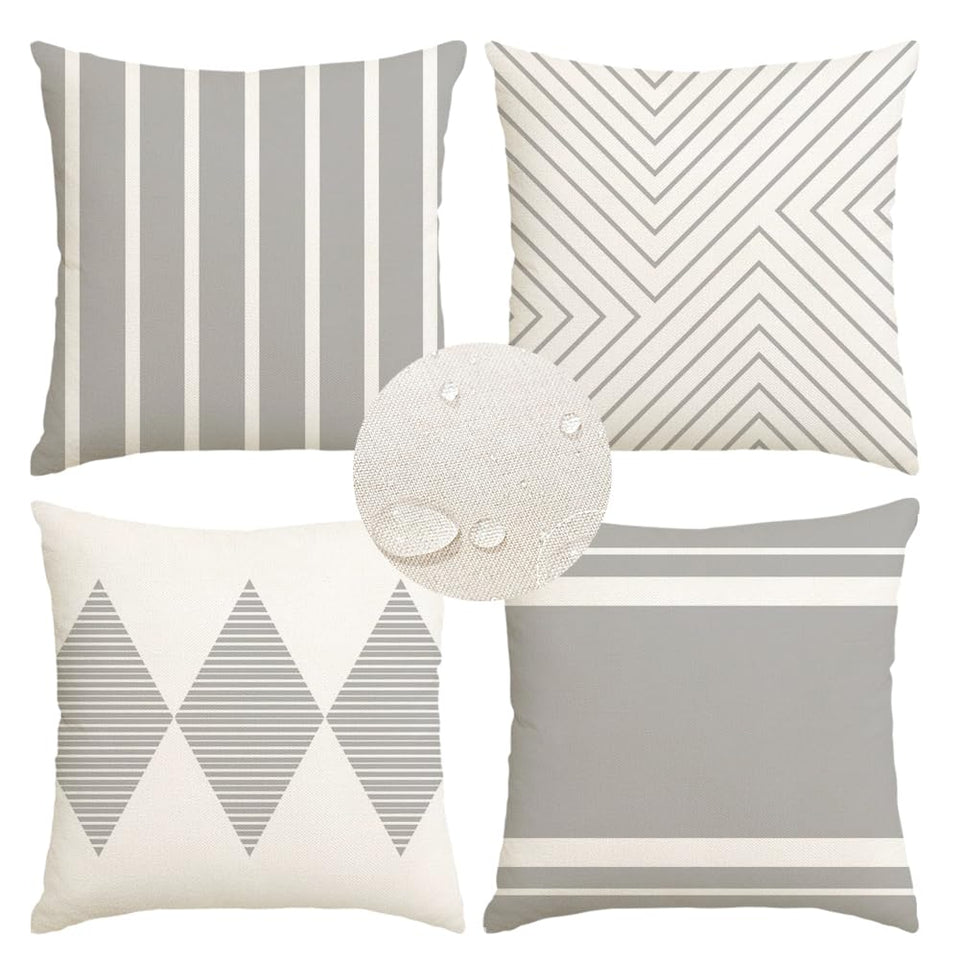 RABUSOFA outdoor pillow cover 16x16 gray protects cushions from moisture