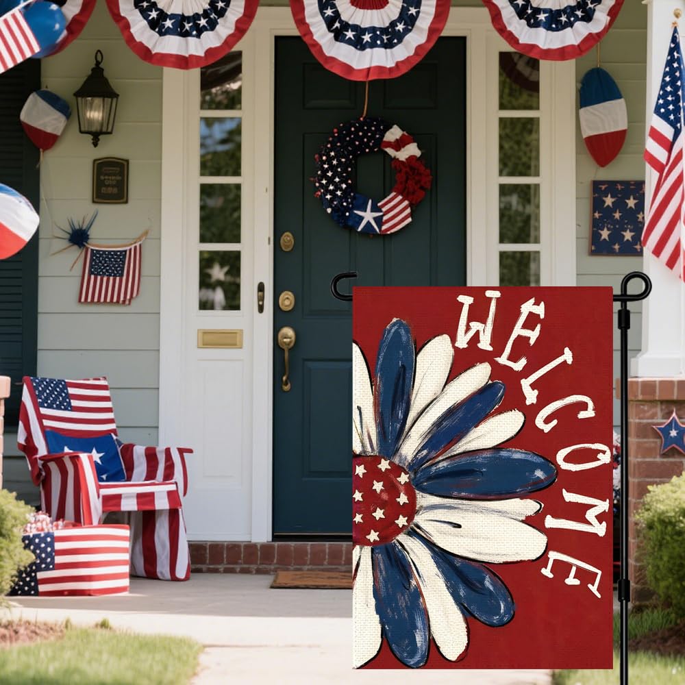 RABUSOFA red-white-blue flag decorates deck with a classic patriotic tone.