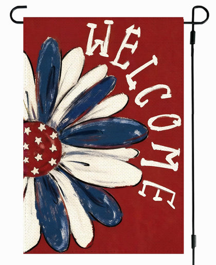 RABUSOFA patriotic garden flag with double-sided visibility for vibrant yard décor.