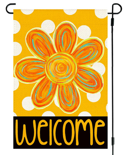 RABUSOFA Summer Floral Garden Flag double sided design for visible welcome messaging