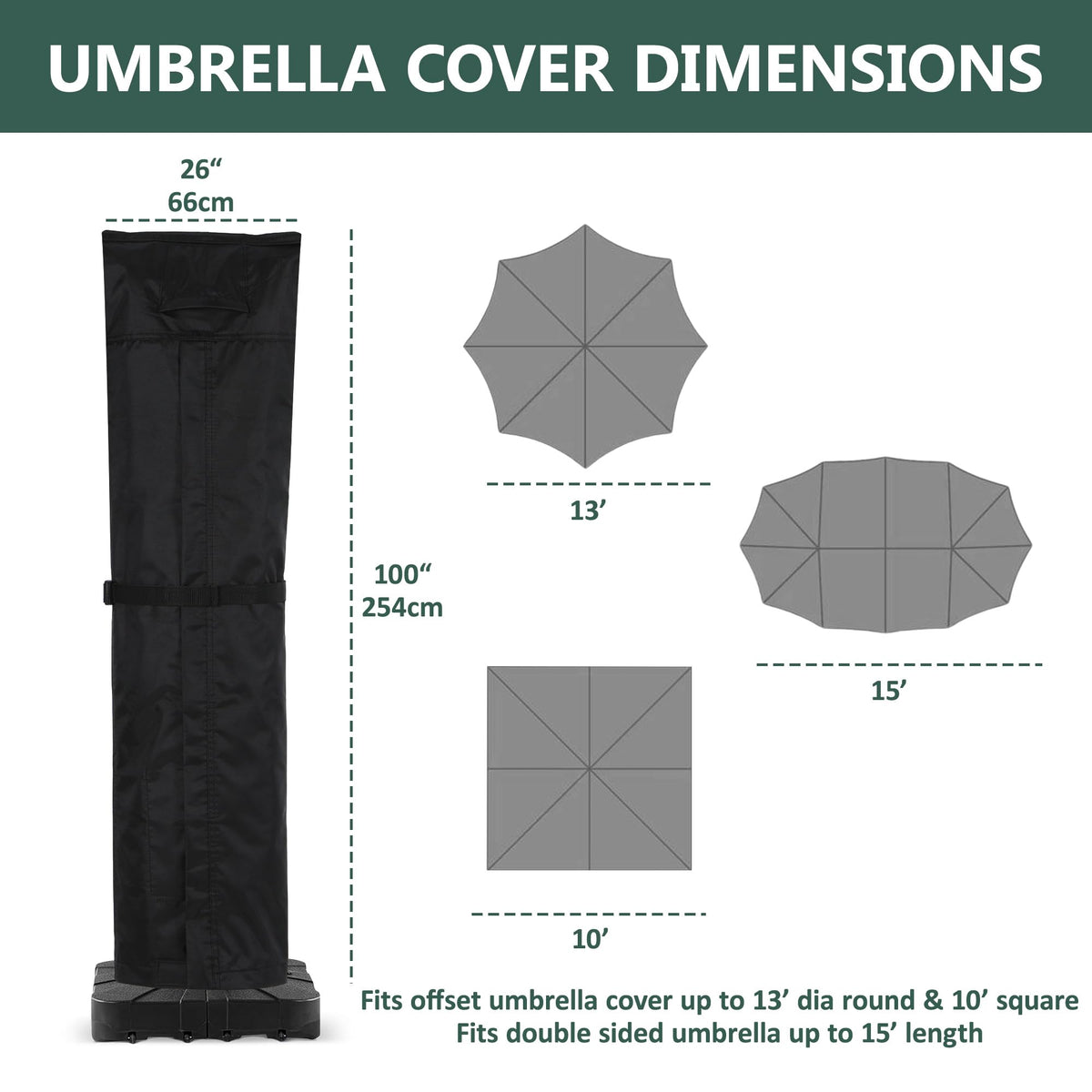Rachmi 600D Oxford fabric cover provides water resistance and fade protection.