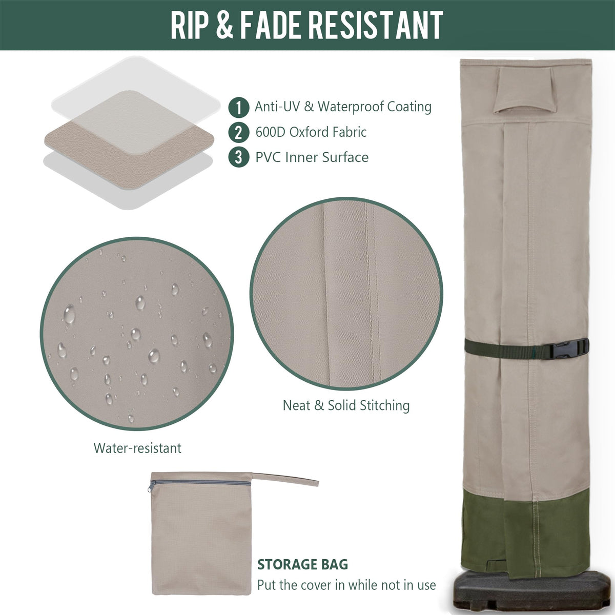Two air vents on the Rachmi cover promoting airflow and dryness