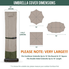 Rachmi 600D waterproof umbrella cover protecting a canopy in rain