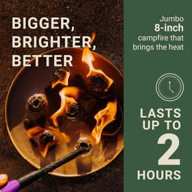 Radiate XL beach camping firepit provides warm ambiance without smoky setup.