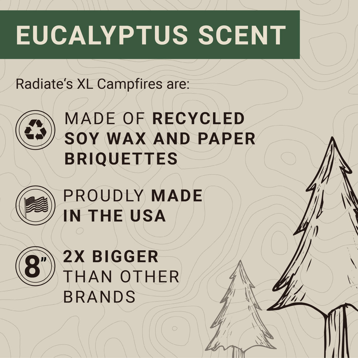 Radiate XL eucalyptus-scent candle-style flame enhances relaxing outdoor moments.