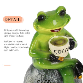Raeasily hand-painted frog statue brings warm charm to any room.