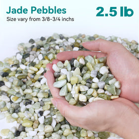 Rahato jade pebbles close-up shows uniform 3/8 inch size for neat arrangements