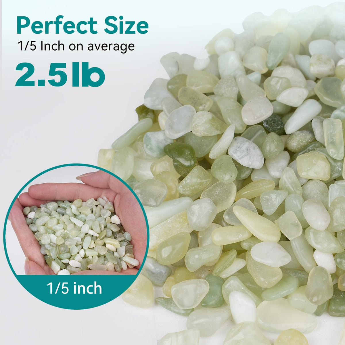 Rahato jade pebbles for succulents and cacti provide even moisture and color.