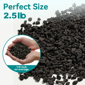 Rahato lava rocks drainage setup enhances soil aeration for potted plants.