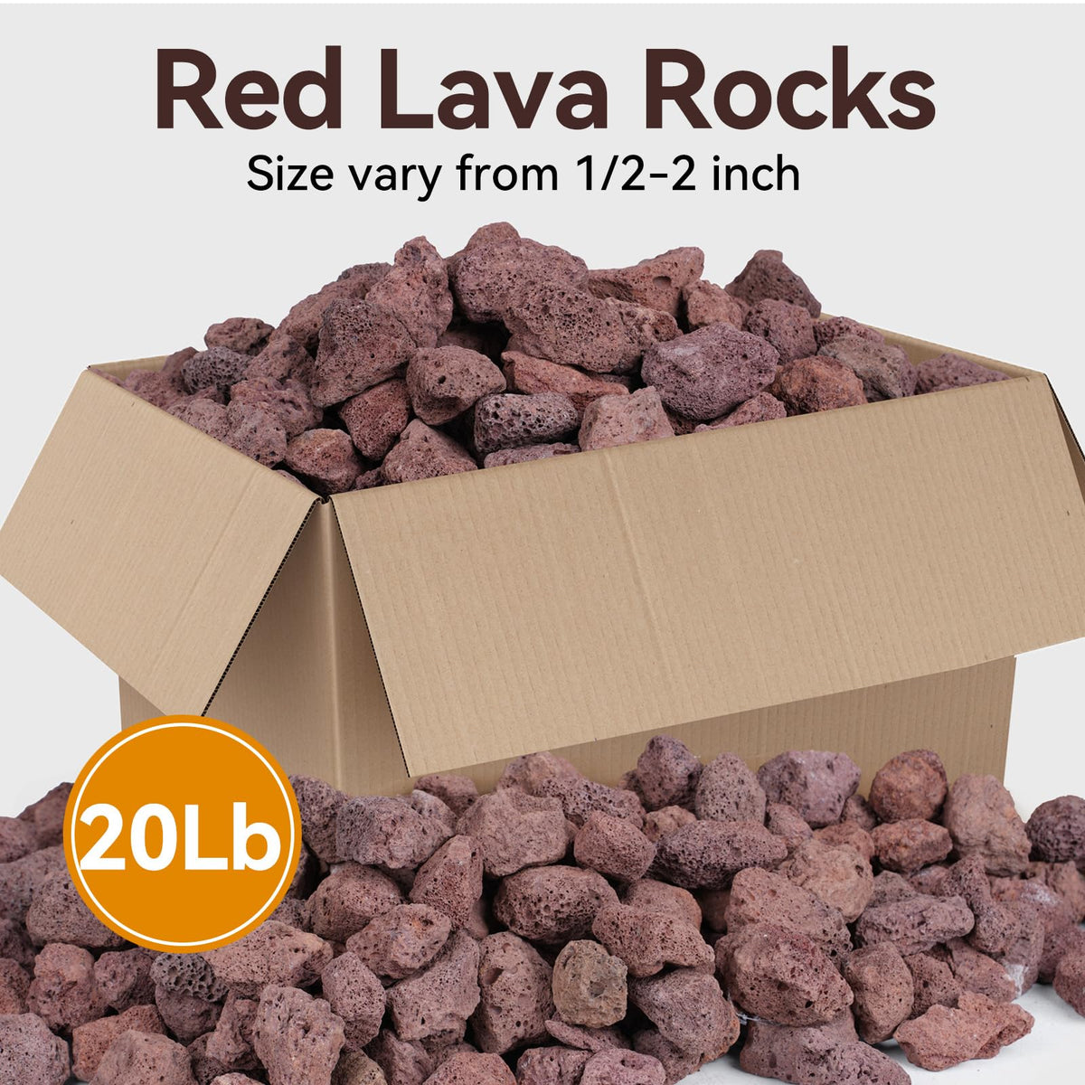 Rahato red lava rocks 1/2-2 inch close-up showing natural texture and heat-ready surface