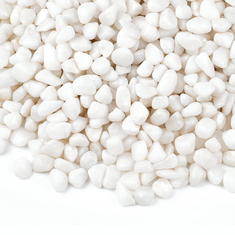 Rahato small white rocks for planters shine with a premium look
