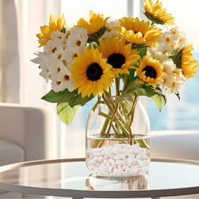 Rahato white pebbles for bamboo arrangements add elegant accents