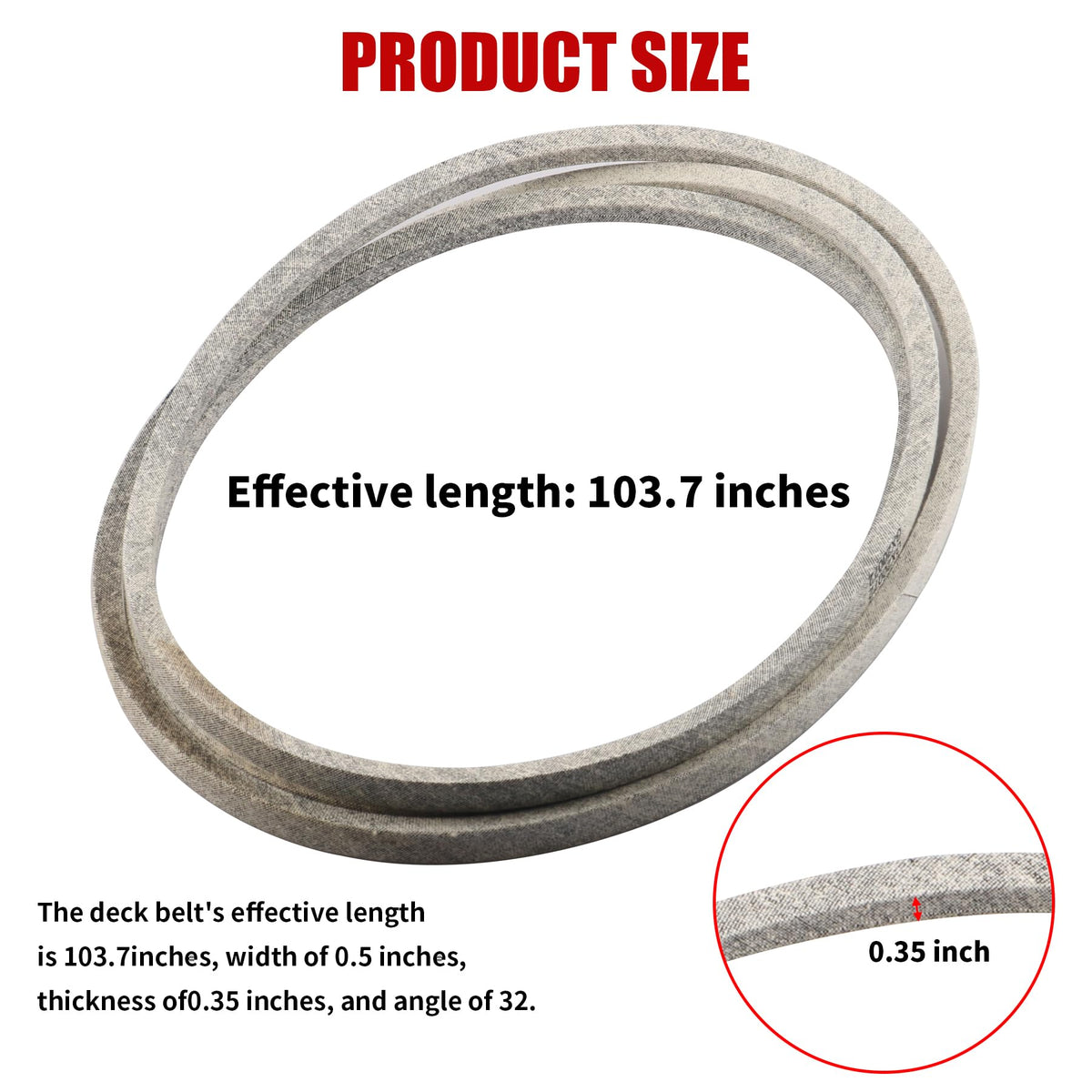 RAHQHD GX20072 belt close-up reveals aramid-core durability.
