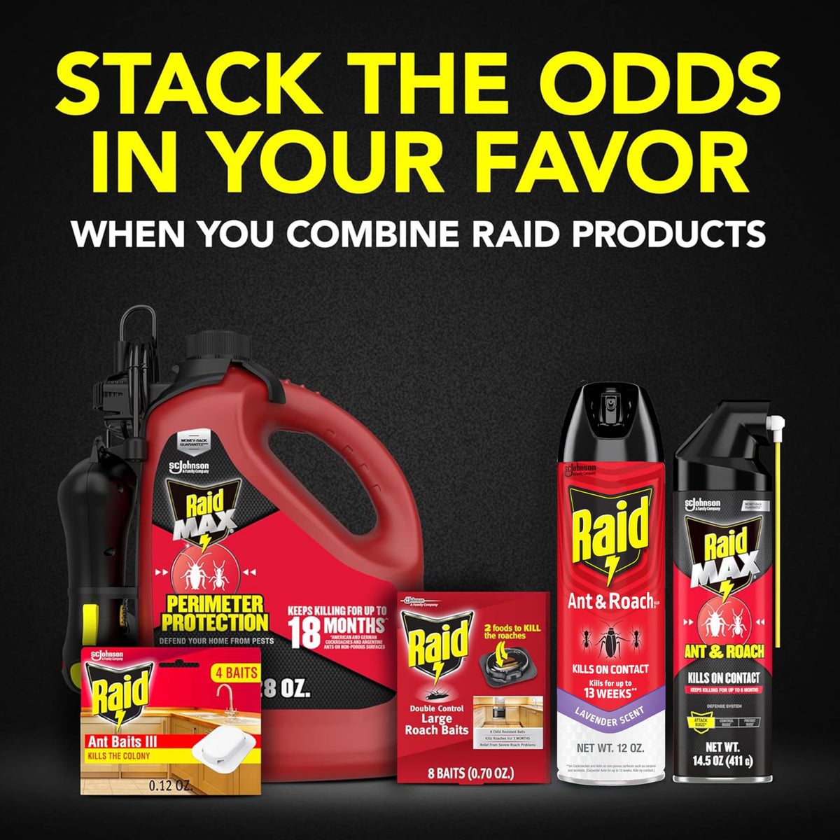 Raid packaging close-up illustrating trusted 60+ years in pest control.