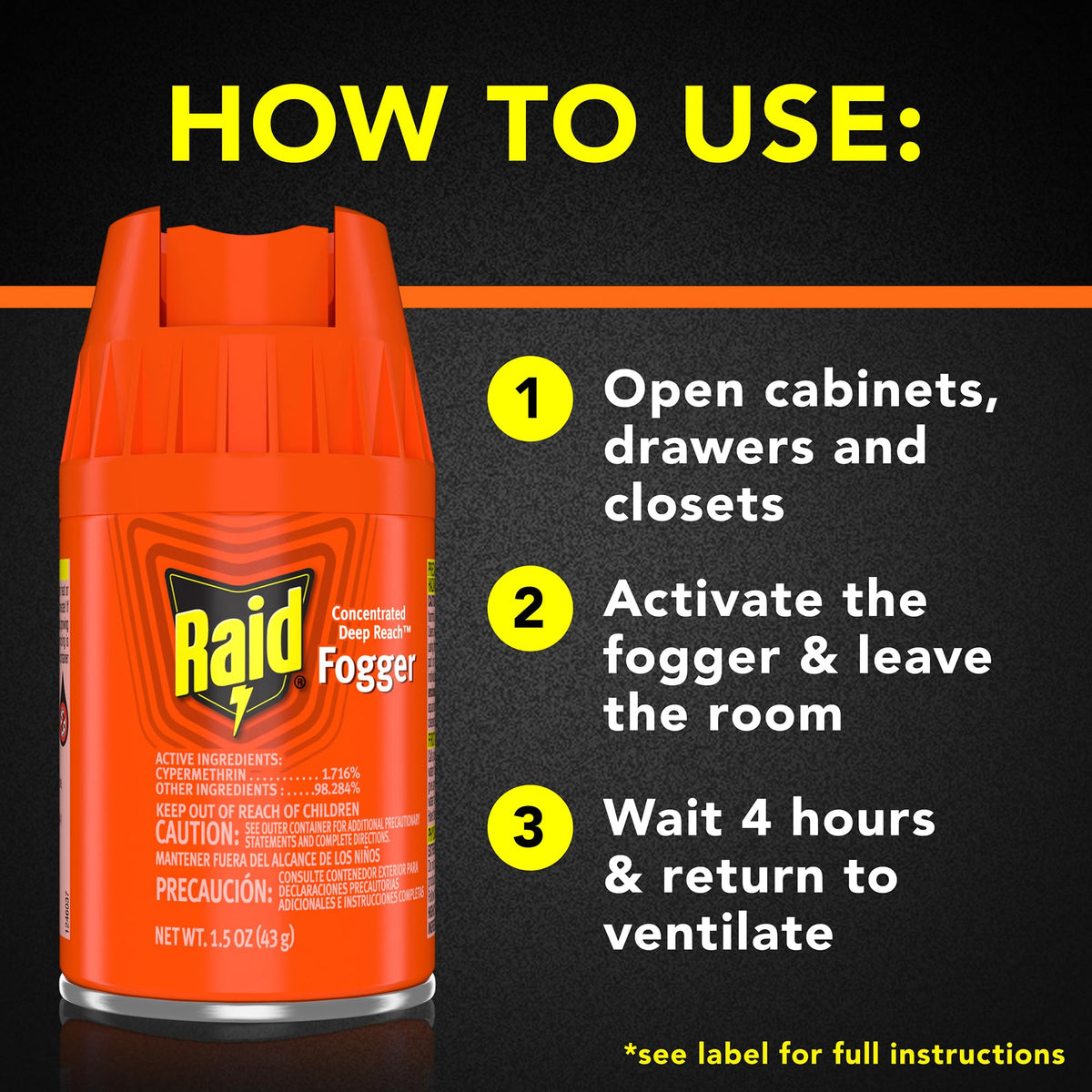 Raid Concentrated Deep Reach Fogger offers practical home pest control.
