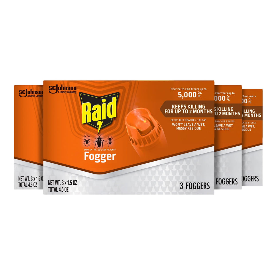 Raid Deep Reach Fogger front can view for quick room treatment.