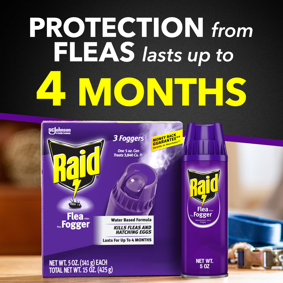 Raid flea killer fogger mist dispersion reaching corners