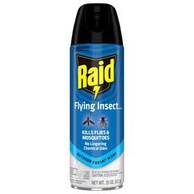 Raid Flying Insect Killer aerosol can viewed from top for easy handling.