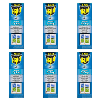 Raid window fly trap 6-pack on glass traps flies quietly without chemicals