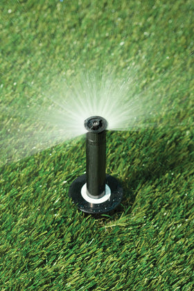 Rain Bird 1804VAN demonstrates adjustable 0° to 360° pattern for irregular areas.