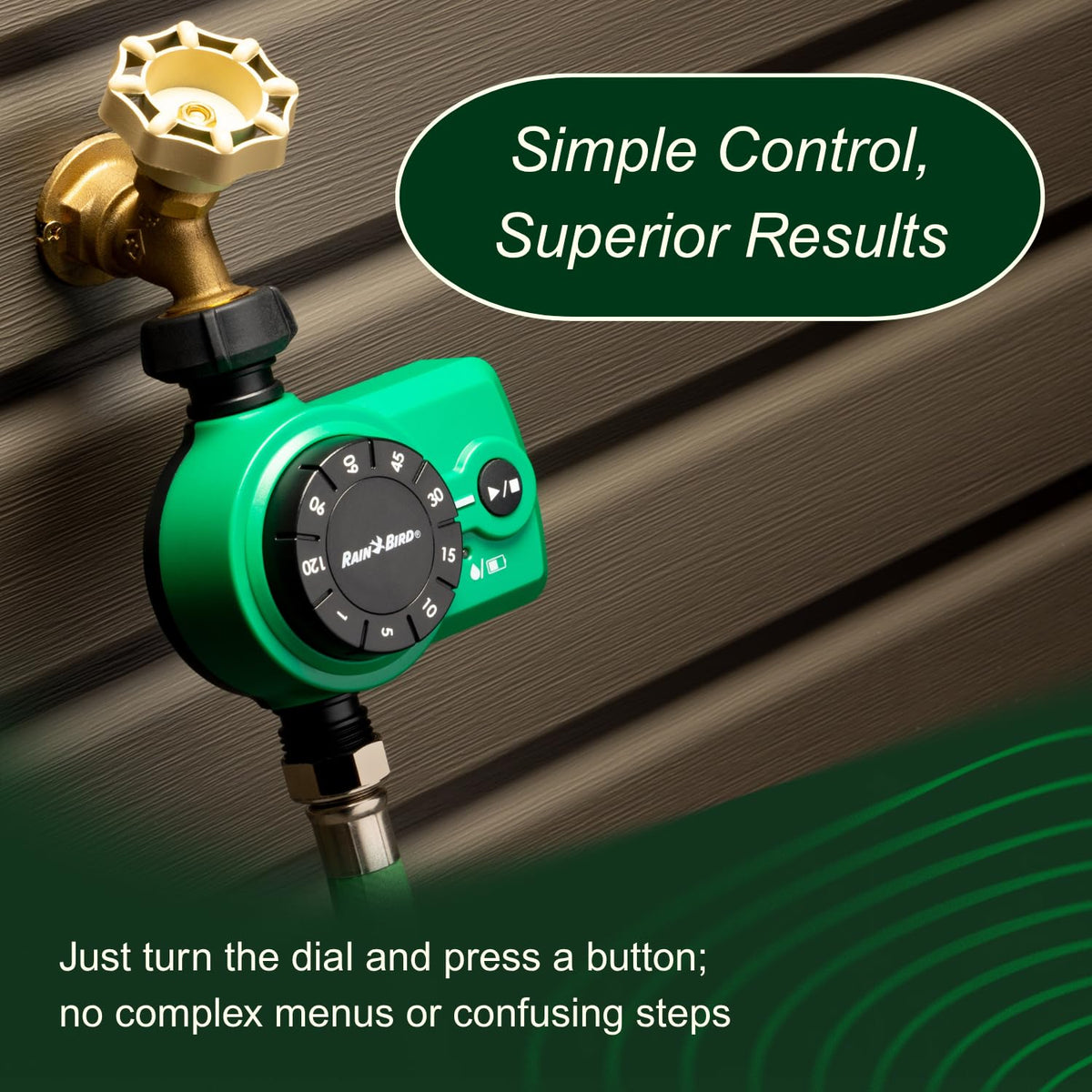 Rain Bird 1ZEHTMRS auto-shutoff helps prevent overwatering and water waste.