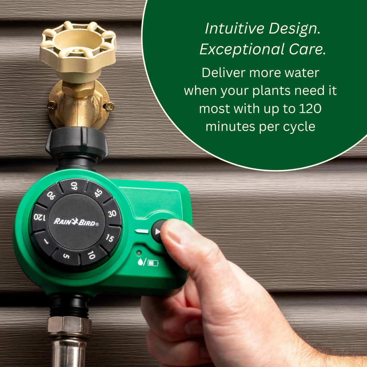 Rain Bird 1ZEHTMRS installation-swivel enables easier hose setup.