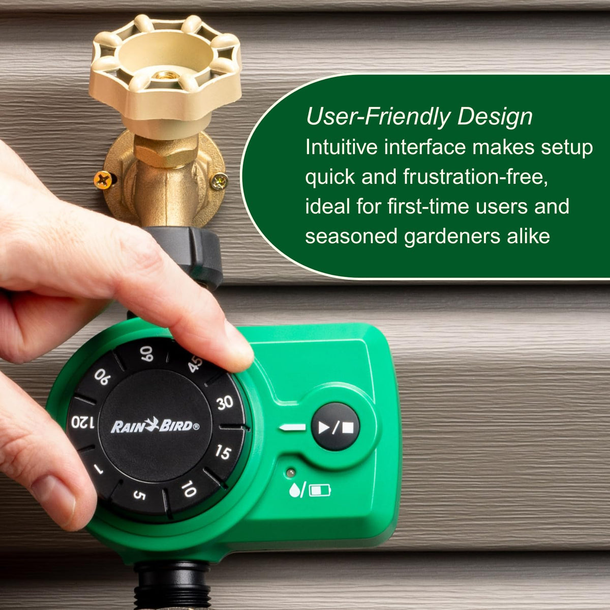 Rain Bird 1ZEHTMRS run-time options range from 1 minute to 2 hours for flexible watering.