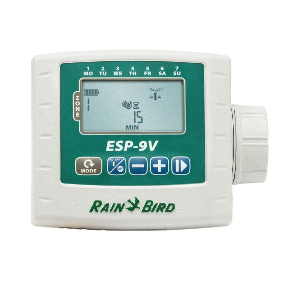 Rain Bird ESP-9V1 controller in rugged outdoor housing ensures reliable irrigation management