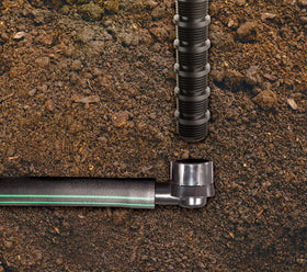 Rain Bird EZ Pipe elbow helps flexible sprinkler setups around obstacles with quick, tool-free installation.