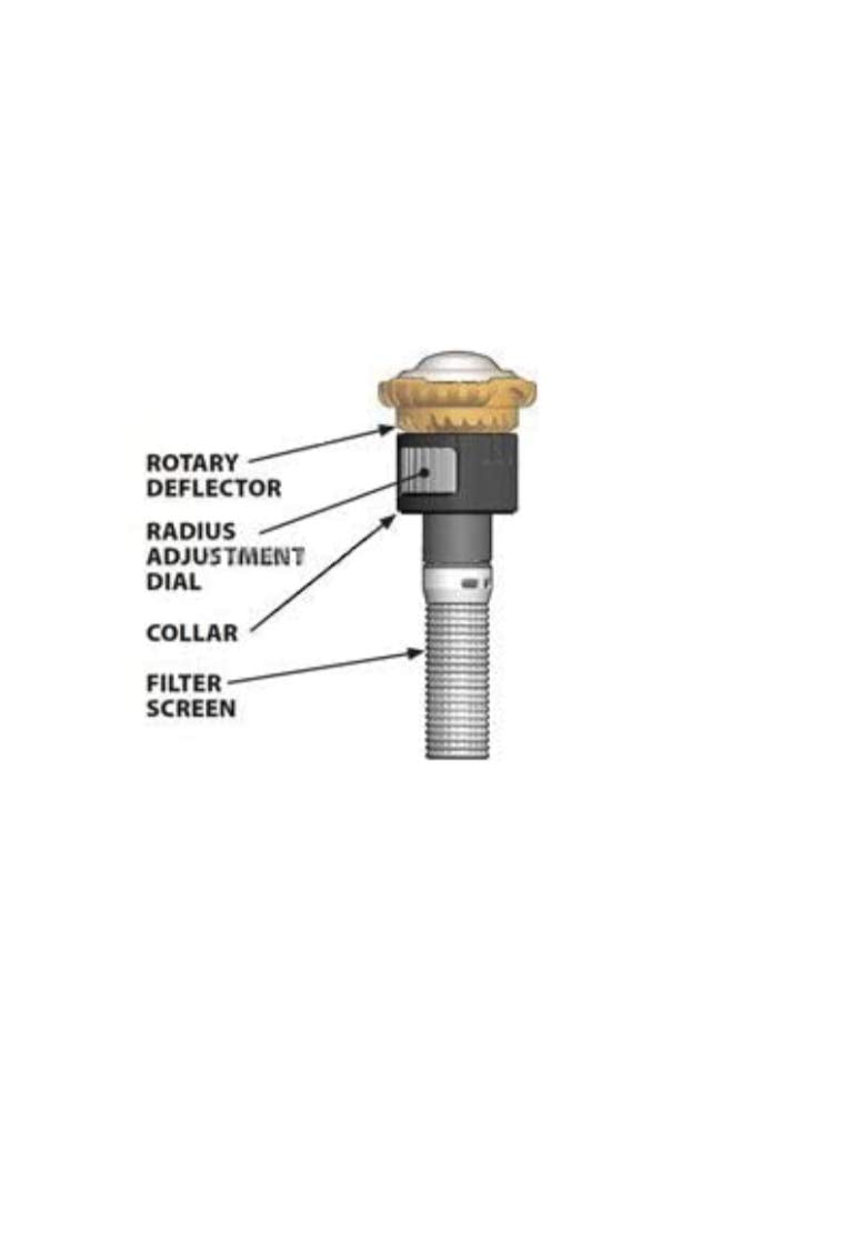 Rain Bird rotary nozzle with UV-resistant plastic construction withstands sun