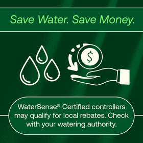 Rain Bird season adjust feature enabling flexible watering times per program.