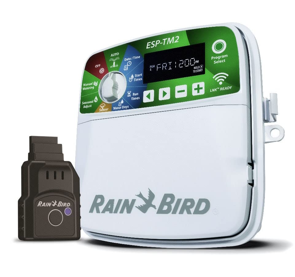 WiFi-enabled Rain Bird irrigation control allows remote monitoring and weather-based adjustments