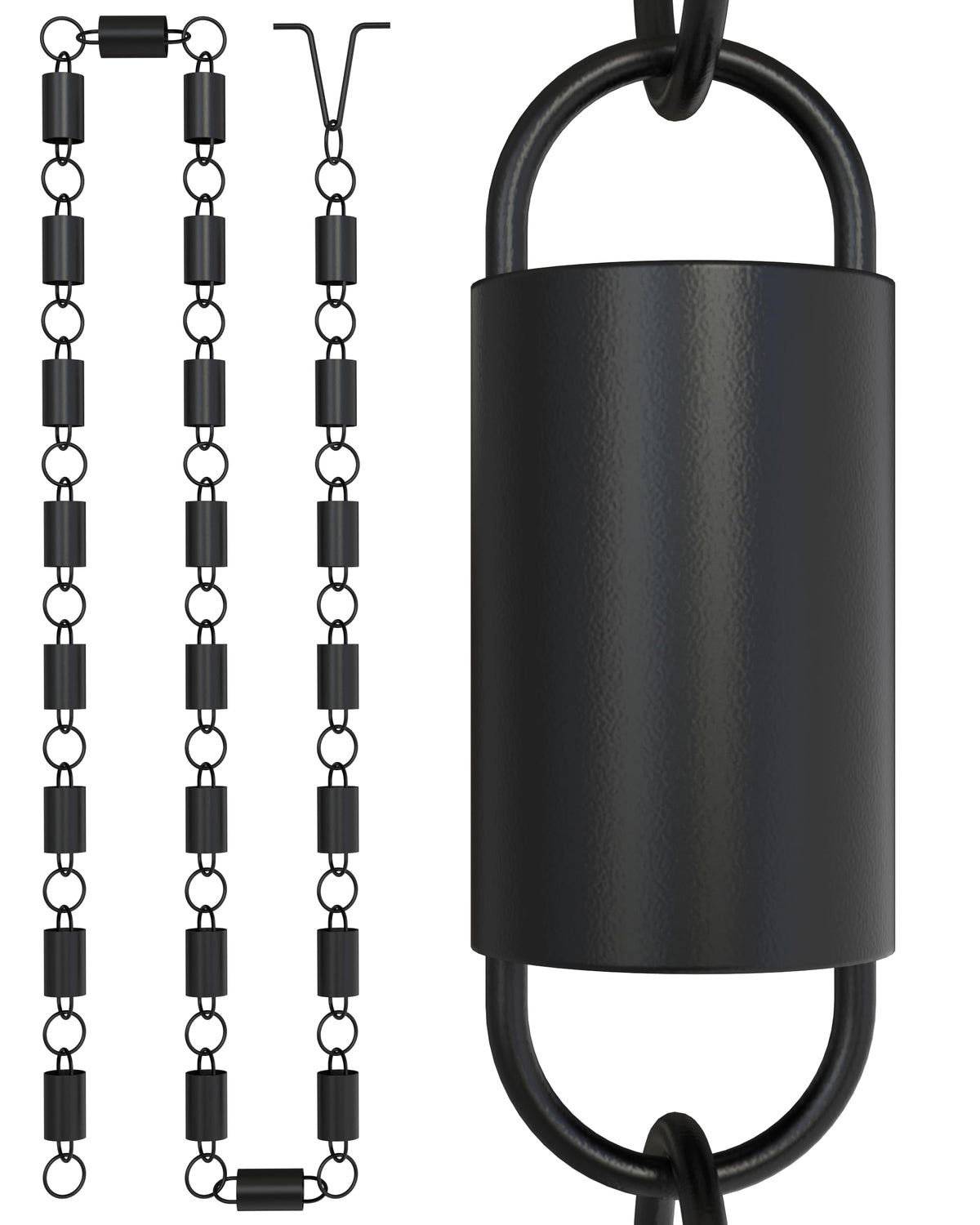 Rain Chains Direct Channel Link Rain Chain shows a graceful open-flow cascade.