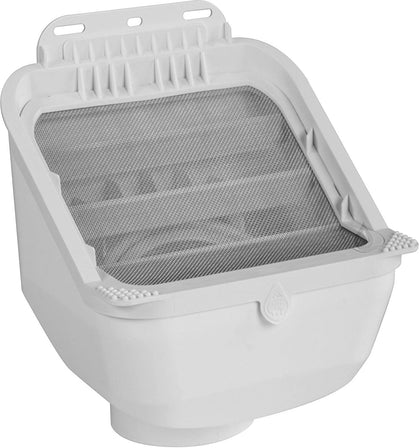 Rain Harvesting Leaf Eater Advanced on a 2x3 downspout catching leaves for cleaner rainwater