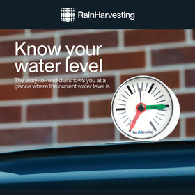 Close-up of the dial showing Empty and Full for quick water level reading.