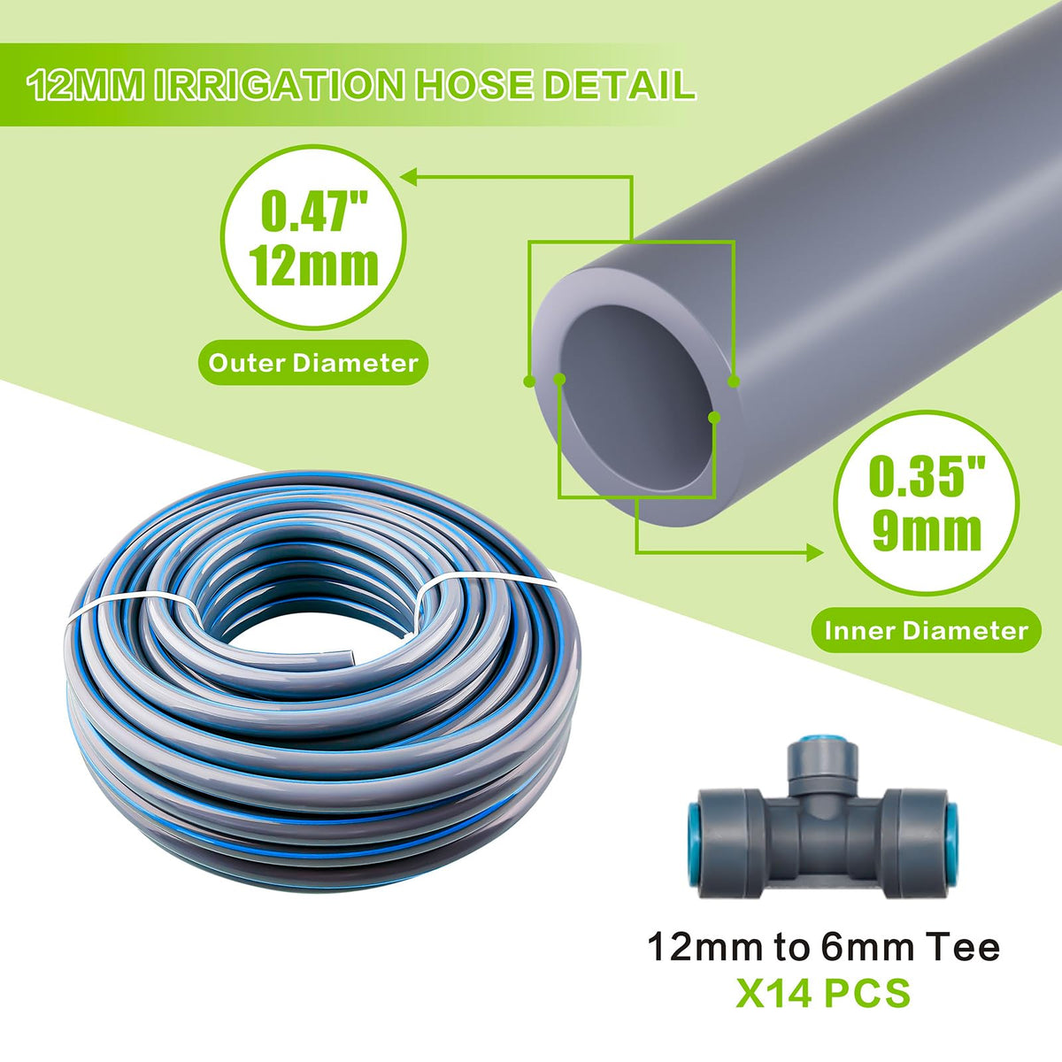 Rain Seer 98ft layout showing flexible coverage across beds and patios.