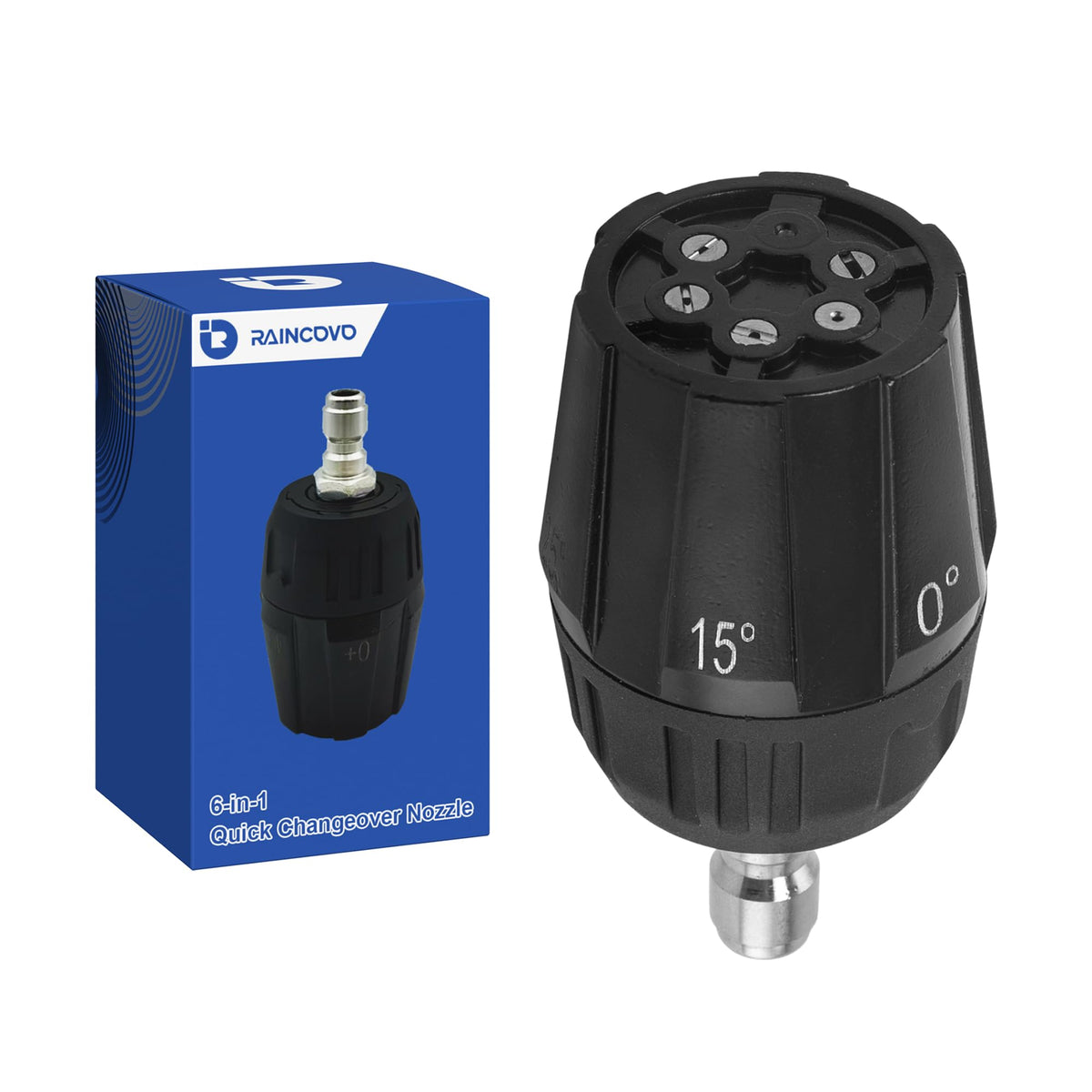 Raincovo 6-in-1 nozzle assembly enables quick spray pattern changes for versatile cleaning