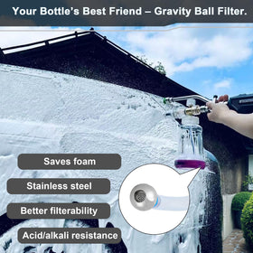 Raincovo foam cannon five nozzle tips enable precise cleaning from tight spots to wide areas.