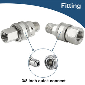 Raincovo stainless steel adapter set shown with polished finish for durability.