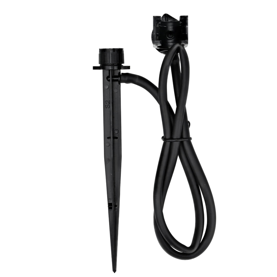 Raindrip A156CPUB adjustable flow bubbler assembly with full-circle spray for gardens
