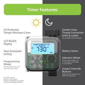 Raindrip complete drip irrigation system integrates timer and valves