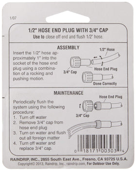 Raindrip R303CT compression ring provides watertight fit on 1/2-inch tubing.