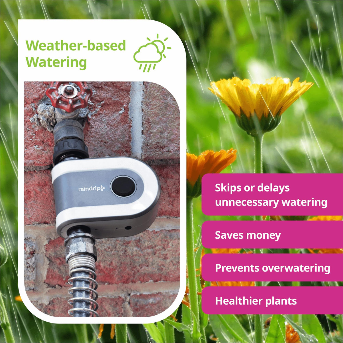 Raindrip R875CT stable connection ensures reliable watering schedules