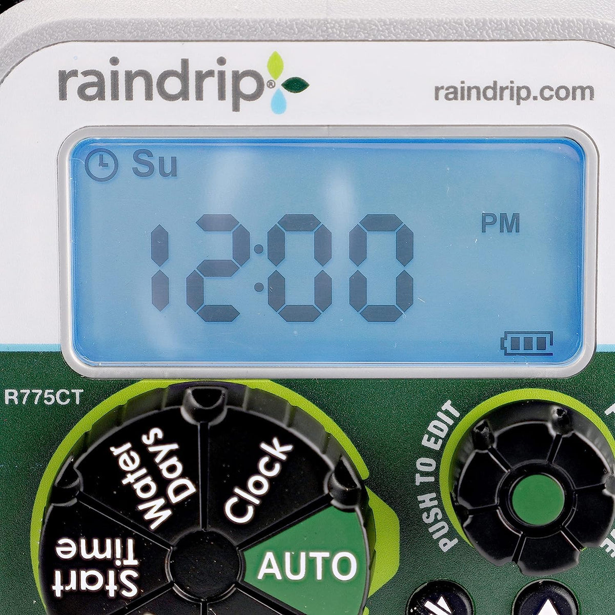 Raindrip timer programming wheel highlights simple setup of schedules