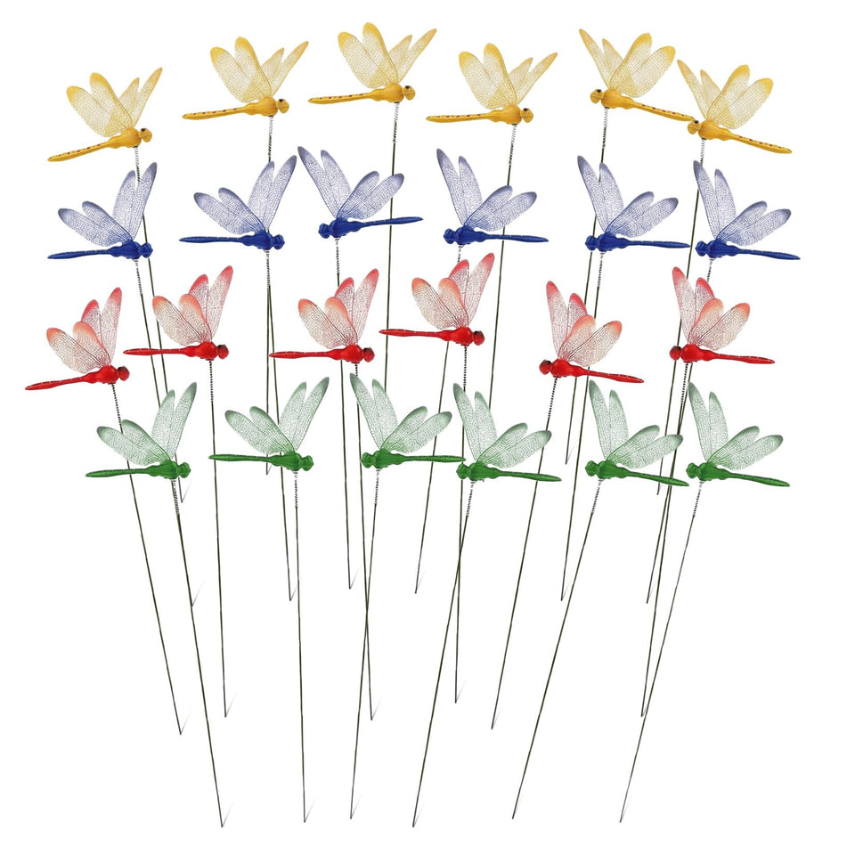 RAINFLOW dragonfly stake red color brightens gardens and helps deter small insects