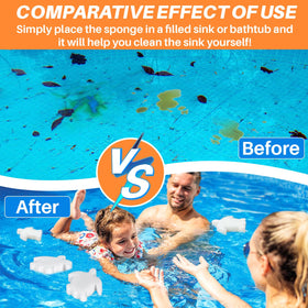 RAINFLOW easy-use pool sponge sits on water to attract floating debris